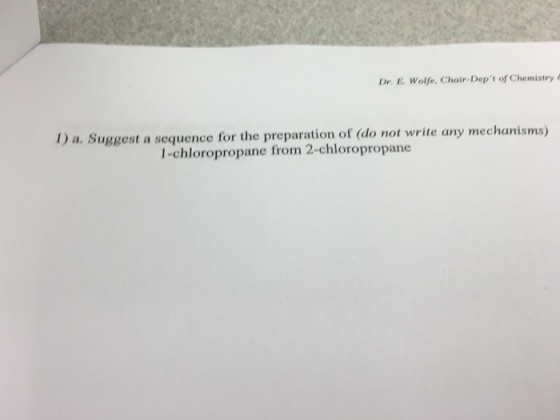 Suggest a sequence for the preparation of (do run
