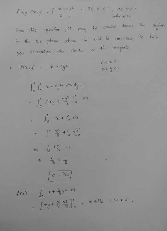 x + y2 Oct 31 oz ye! otherwise For this question , it may be useful draw the in the x,y plane where the pdf is ron-3000 to yo