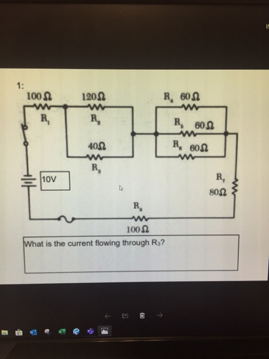 10022 12012 R, 6012 AN R, 603 4032 R, 6012 10V 8012 R 10012 What is the current flowing through R3?