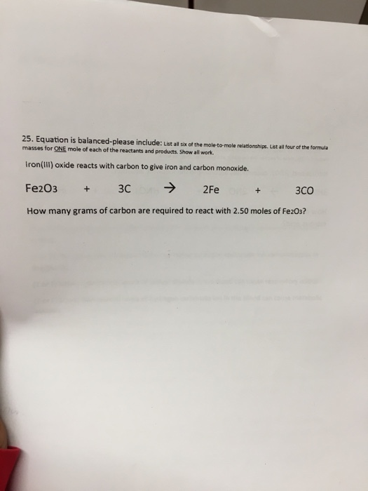 24. Equation is balanced-please include: ust alsix