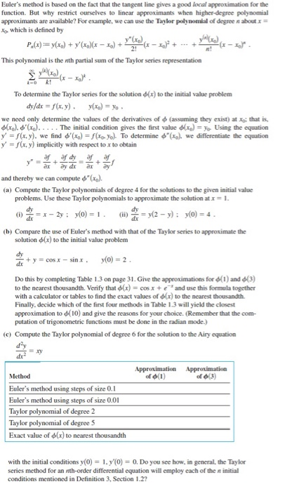 Eulers method is based on the fact that the tangent line gives a good local approximation for the function. But why restrict
