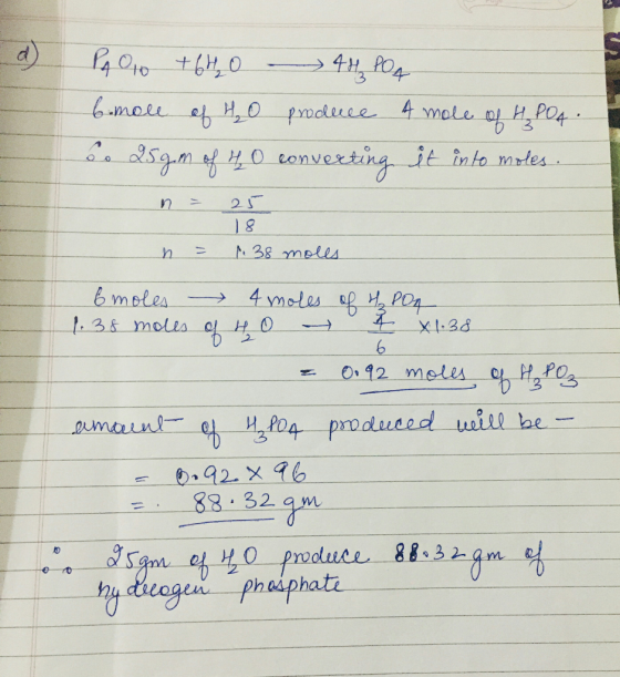 4% PO4 4 mole HPO4 bmele HO produce onverting it into mstes sgmf 25 n A 38 mells 4 moles opH P04 4x1.28 6 meles 3& moles O.42