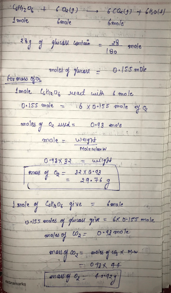 C6H12O6 of Imole 60218) smole 6Coulg) of 642012) 6mole 289 g glucide wntain = 28 mole __180 moles of plucent = 0.155 mol form