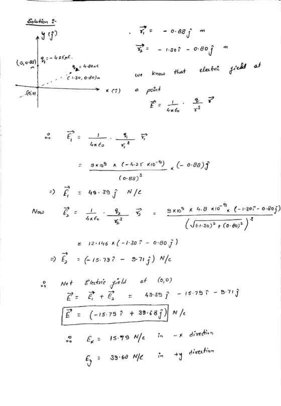 Soluion 8- we knos hateleifnt tiesd af し·오-ア 4x6, γ3 (o-88) 80j C 30(o-8o)2 12 146 K(-130 - o 80 ooNet Eleetne peld at (o,0) -15.79 1 + 39-681