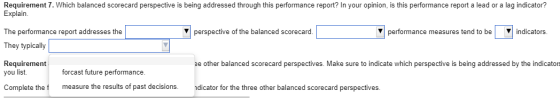 Requirement 7. Which balanced Scorecard perspective is being addressed through this performance report? In your opinion, is t