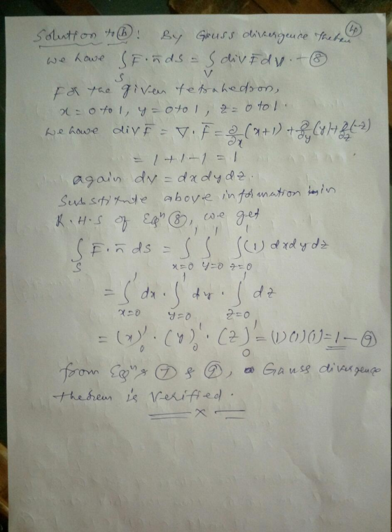 Solention to ch! By Gruss divergence there we Lowe Stonds - dividv. - 8 ra the given tetrahedson, x=0 to 1, y =oto 1, 2= o to