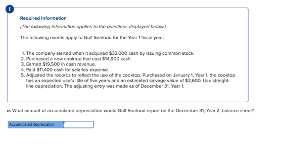 ! Required information [The following information applies to the questions displayed below. The following events apply to Gul