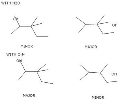 WITH H20 OH MINOR MAJOR WITH OH- OH MAJOR MINOR