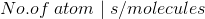 No.of\;atom\;|\;s/molecules