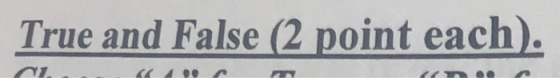 rue and False (2 point eaC