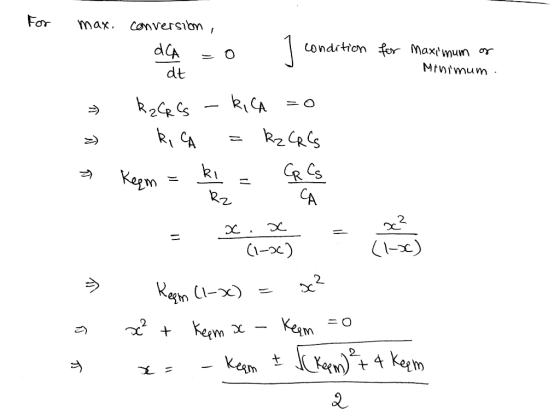 Fo max . Conversiom, condition 4:r Max wun dt Kegm 2. 2. (I-x) 2