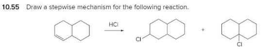 10.55 Draw a stepwise mechanism for the following reaction.