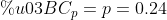 μ_{p} = p = 0.24