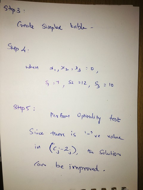 Step 3: Create simplest table - Step 4: when d,, z , lz :o $ , S2 712, § =10 steps: Per foom Opticality test Since there is
