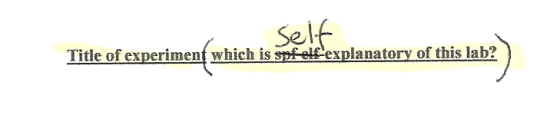 Self Title of experiment which is spfelf explanatory of this lab?