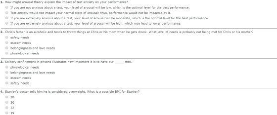 1. How might arousal theory explain the impact of test anxiety on your performance? O If you are not anxious about a test, yo