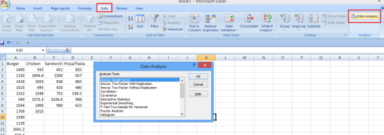 BOOKT MIcrosoft Excel Cin Data Home Insert Page Layout Formulas Review View EShow Detail Connections K Clear Data Analysis Pr