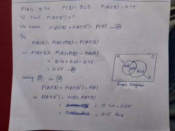 To Find PCANB)-7 So, Ang z O.SS-囘 Ang Venn Diagram