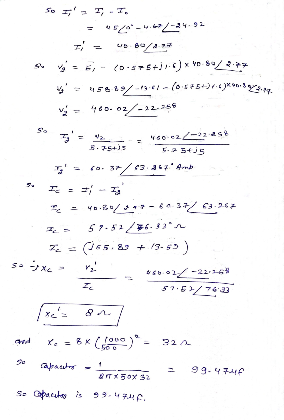 So I; = I, - I. = 4520°-4.672-24.92 I 40.80/2.77 so x 40.80%2.77 de vý = E; - (0.575+3,16) x 40.80 458.897-43-61-(0-575+)1.