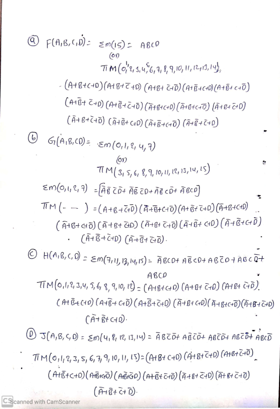 @ F(A,B,,D) = {m(15)- ABCO TIM (0,2,3,456,7,8,9,10,11,12,13,14); - (A+B+C+0) (A48+7 +D) (A+8+ C+]) (A+B+6+0) (A+8+c+0) (A+B+
