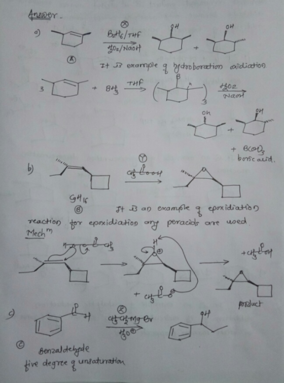 Answer BaH6/THE 102/NaOH It ? examp droboration aidiation OH + Blom borcalid. GH16 ® St B an example q epox idiation for epox