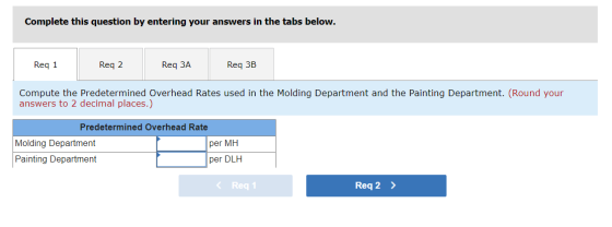 Complete this question by entering your answers in the tabs below. Req 1 Req 2 Req 3A Req 3B Compute the predetermined Overhe