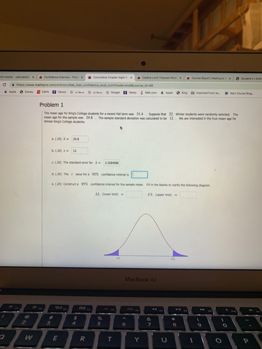 rch results-zalkualidd x Confidence Intervals-Prob x Cumulative Chapter Eght E Centra Limit Theorem Prob x Course Report MatL