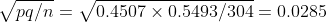 Vpq/n-v/0.4507 x 0.5493/3040.0285 0.4507 x0.5493/304-0.0285