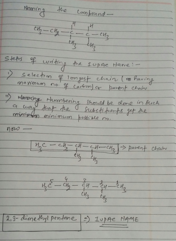 Naming the compound- - - - CHz Steps of writing the supne Home: - 1 selection of longest chain (om having maximum no. of Ca
