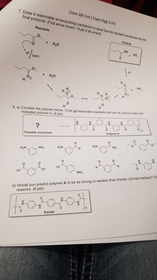 Chem 306 Unit 2 Exam Page 5 of 6 7. Draw a reasonable arrow-pushing mechanism to show how the reactant transformed into the f