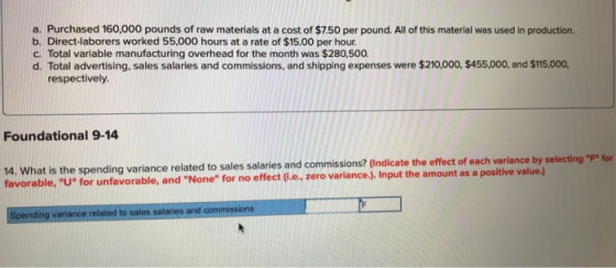 a. Purchased 160,000 pounds of raw materials at a cost of $7.50 per pound. All of this material was used in production b. Dir