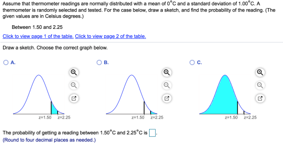 Assume that thermometer readings are normally distributed with a mean of 0°C and a standard deviation of 1.00°C. A thermomete