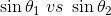 \sin \theta_{1}\; vs\; \sin \theta _{2}