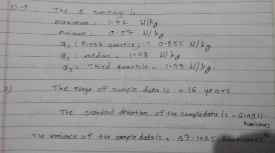 12--2 : 42 auarhle 1-33 The Tonge of sample d standard r he voniance of the somple data is is1G yeaS deviation of the sampled