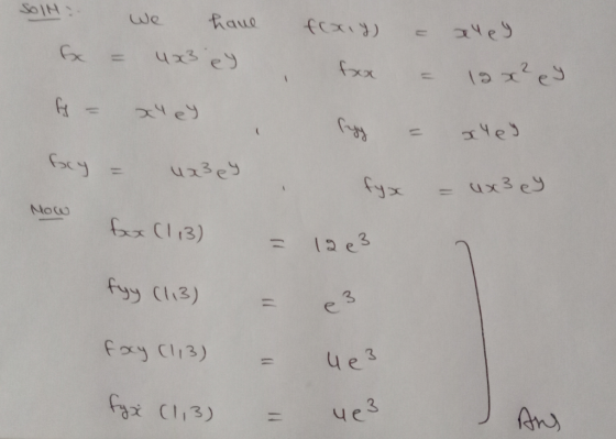 SolN: have froy u x3 ey box 15x²ey xley ry - xley ua3 ey u x3 ey Now box (113) = 12e3 fyy (113) e3 Focy (113) fyx (1,3) 4e3 A