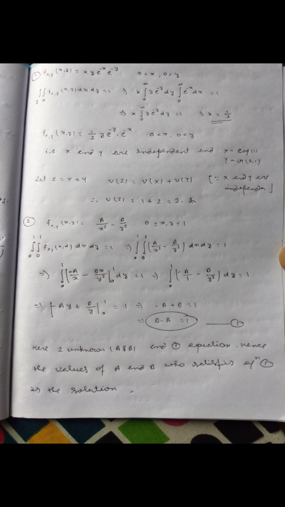 txil 12,8) k - ye e ocx, ory SS txig (2, 4) dady = 1 ye d da ya -1 + x = & Toeddy fxie (x,y1 = yes, ex are independent il x a
