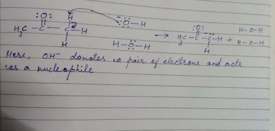 CU H-0-4 -(-H tH-0-4 - here, OH donates I cas a nucleophile H-8TH a pair of electrons and acts
