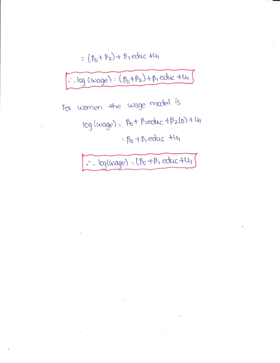 fex ucomen the wage mdel is Po t p,educ
