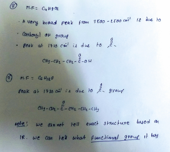 ® Mira Cu Hg QL from 3800 -2560 cm is due A very broad Peak to Carbonyl on group Peak at 1710 cin is due to & CH3-CH₂ - CH₂ -