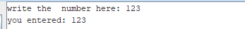 write the number here: 123 you entered: 123