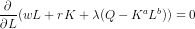 (wL +rK+ MQ- KºL)) = 0