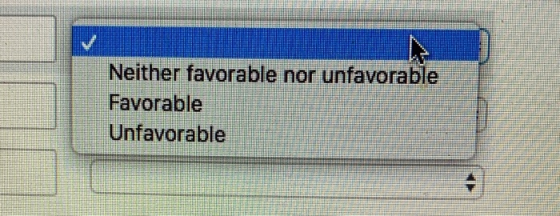 Neither favorable nor unfavorable Favorable Unfavorable