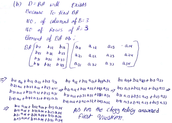 Because To find BA l13 Ca lu I2 a34 A23 23 a22. 32 аз, a32 a33 ази b/ b#3 a-32 ansveled