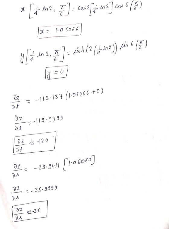 X 1.06066 s [4 42, 4]: cosef* 102 ] cos 6 (7) 1x = 106066] ylt en 2, ) = sinh (2 (4- 402) sin 6 () jy =o) Sinne = -113-137(1.