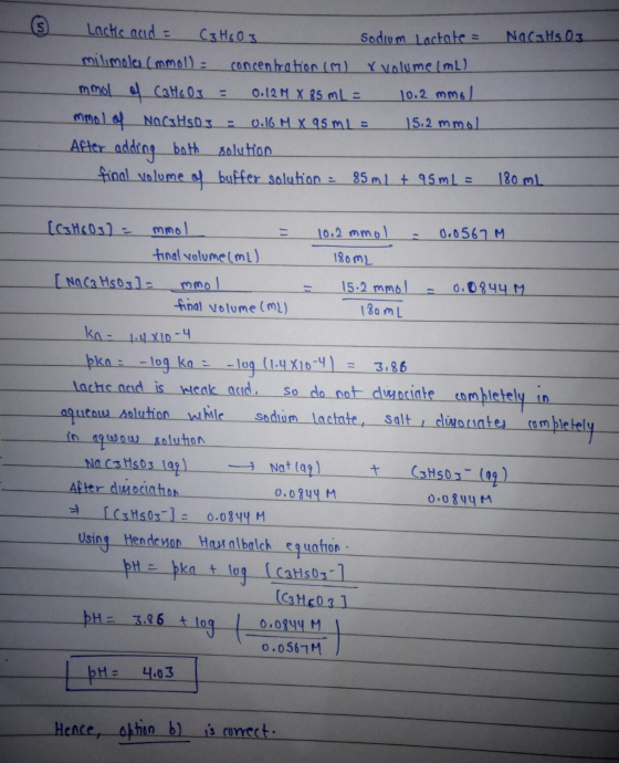 NO C3Hs 0.3 Lactic acid = C3H603 Sodium Lactate = milimoles (mmol) = concentration (M) x volume (mL) mmol of C3H6O3 = 0.12 M