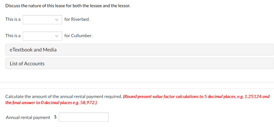 Discuss the nature of this lease for both the lessee and the lessor. This is a v for Riverbed. This is a v for Cullumber. eTe