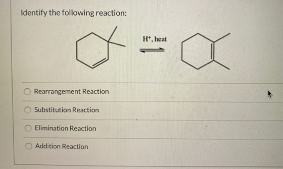 Identify The Following Reaction H Heat Rearrangement Reaction