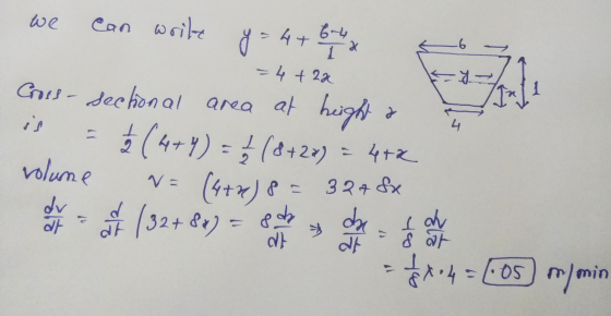 we can write 양서 by M 6 해 422 Cross-sectional area at height 호(4+y) =월 (842 = 44월 volume 1 다. VS 2 du d (계8= 3248 잆 13248) = d