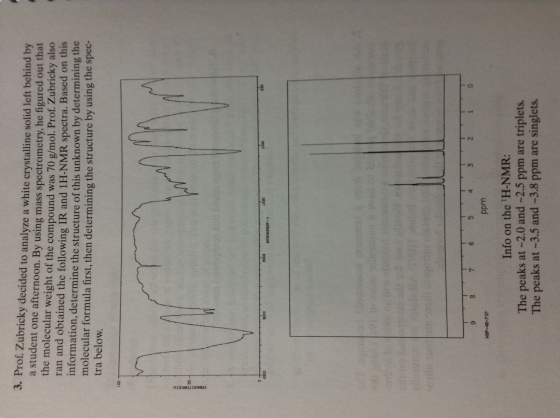 Prof. Zubricky decided to analyze a white crystall