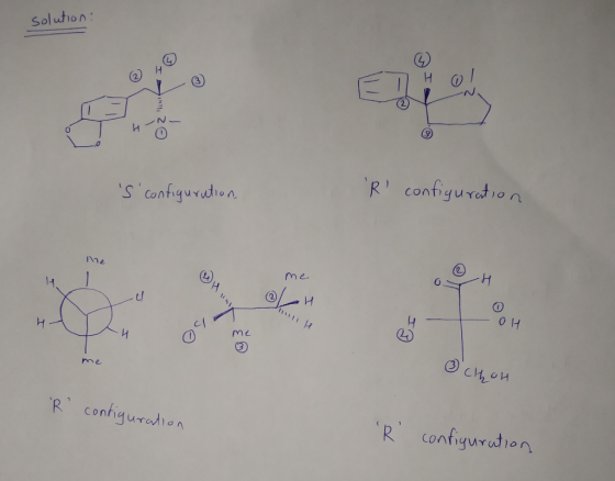 solution: Hol TH-N- S configuration S configuration, R configuration R configuration Me ( WW O OH me 3 Сң, ои R confi